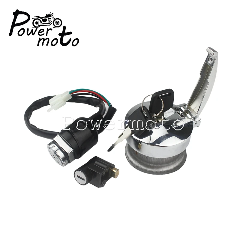 Замок зажигания на руль мотоцикла и крышка топливного бака для Honda Yamaha Suzuki Kawasaki Cafe