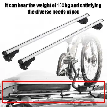 

Oversea 1 Pair 130cm Car Roof Rack Cross Bar Lockable Rail Luggage Carrier Aluminum Alloy Universal Silver Accessories