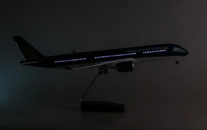 47 см 1/142 масштаб самолет Airbus A350 модель самолета игрушки Вьетнам Модель самолетов с светодиодный свет& W колеса литой под давлением пластиковый самолет - Цвет: with light