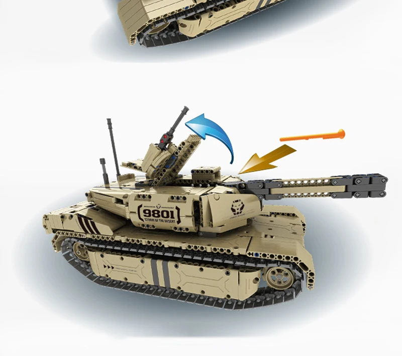 RC строительные блоки Танк Игрушка 9801 M1A2 1276 шт армейский Военный пульт дистанционного управления 50 м расстояние сборки блок кирпичные игрушки RC автомобиль подарок ребенку