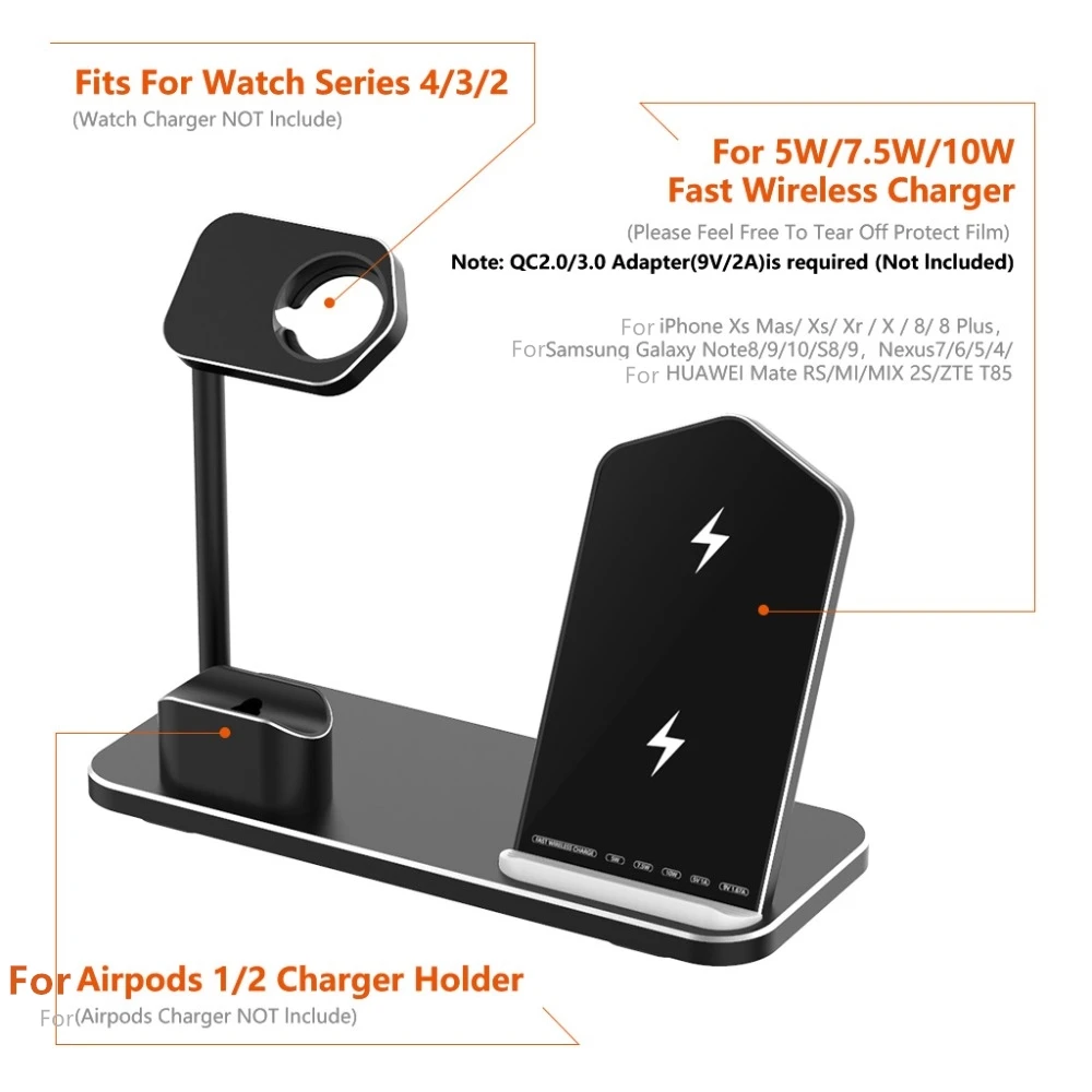  FLOVEME 3 in 1 Lade Dock Halter Für Airpods Apple Uhr iPhone 11 Pro X XR 8 Dock Drahtlose Ladegerät