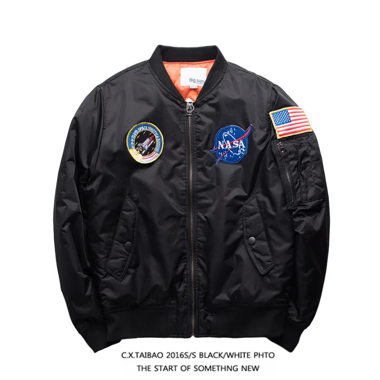 

2016 Autumn And Winter Fashion Labeling Badge Pilots Cotton Jacket Baseball Uniform Men Jacket Casual Coat