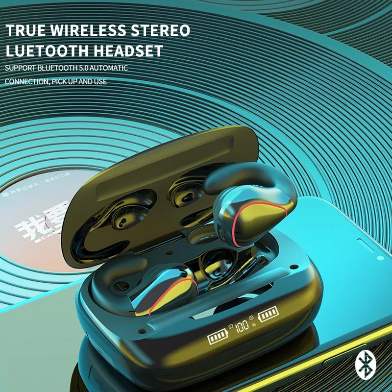 TWS наушники с зажимом для ушей водонепроницаемые спортивные беспроводные Hi Fi