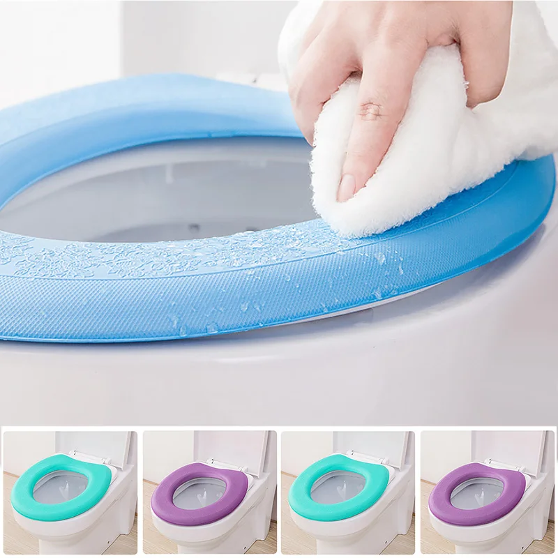 EVA waterproof soft high resilience household adhesive toilet seat four