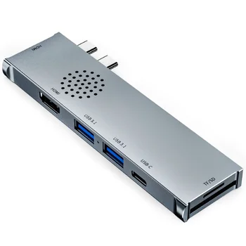 

Type-C Docking Station 7 in2 tow HDMI USB Hub Adaper converter For MacBook Pro laptops computer yoga pc phone