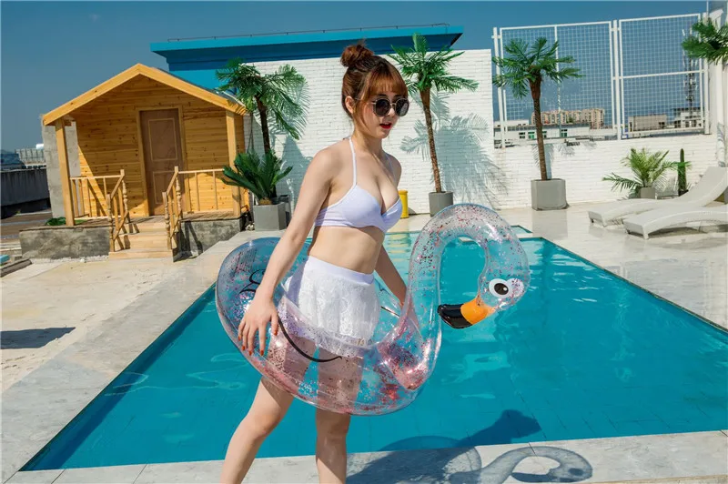 Летний Фламинго/единорог блесток надувное кольцо для плавания, надувной круг для плавания плавающие игрушки для взрослых детей