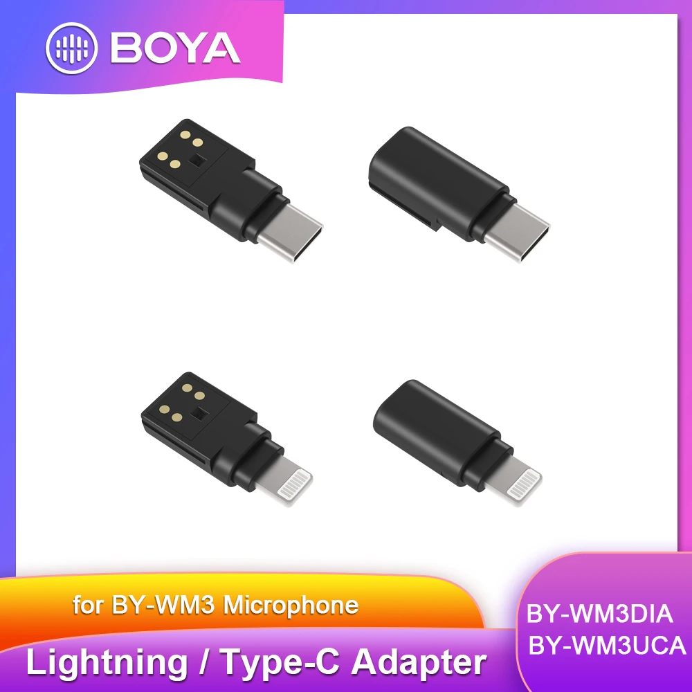 microphone for computer BOYA MFI Certificated Lightning Type-C Adapter for iPhone iPad iPod Android Smartphone BY-WM3 Wireless Microphone Accessories headphones with mic