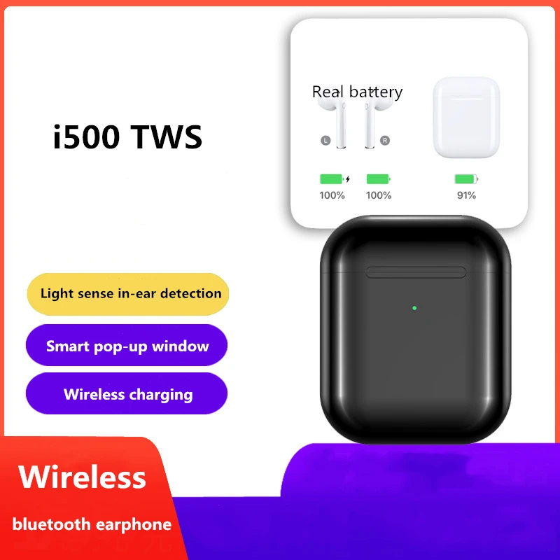 

i500 tws 2 generation replica 1:1 Original size wireless Bluetooth earphone in-ear smart sensor Pop-ups With wireless charging