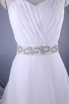 

TOPQUEEN Hinged Bridal Belt Crystal Belt Wedding Dress Sash Belt Wedding Belts and Sashes Beading Sequins Belts for Women S214