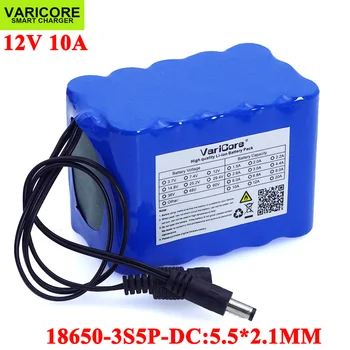 

VariCore 12V 10Ah 18650 lithium battery 12.6V 10000mAh, with BMS circuit protection board DC 5.5 * 2.1mm backup power supply