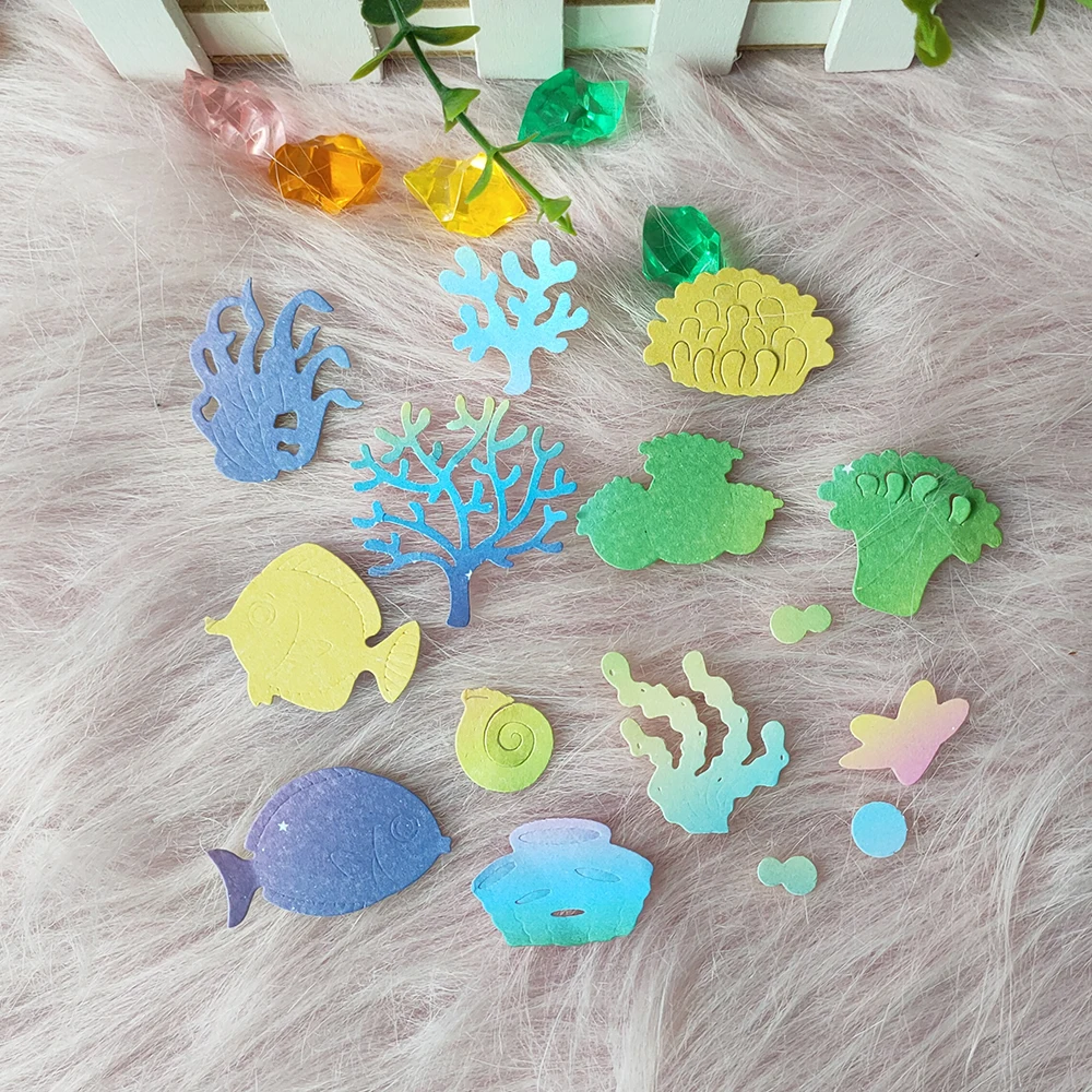 Set Di Fustelle E Timbri Per Scrapbooking Mermaid Hello Friend, In Metallo E Silicone, 15,7x6,7 Cm, Per Biglietti E Album Fai Da Te - 2