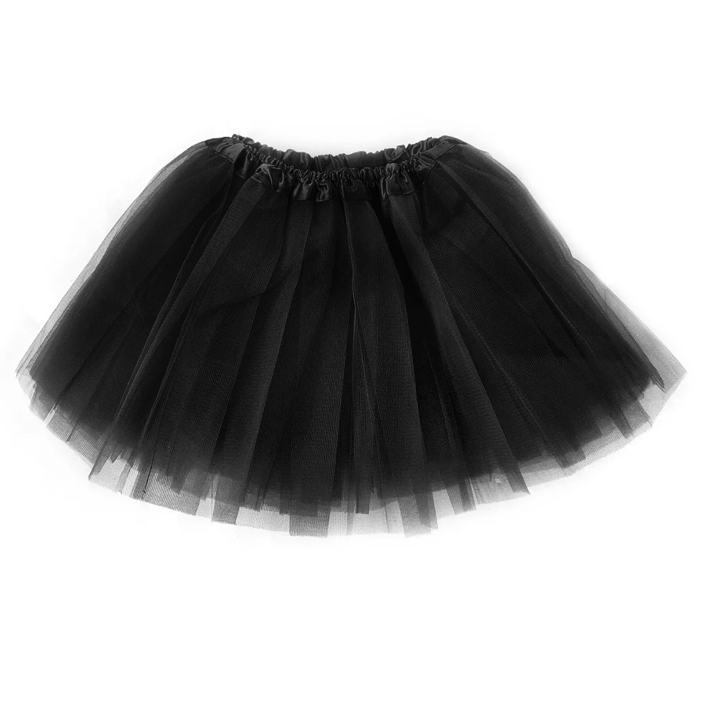 Новая весенне-летняя детская юбка принцессы для девочек милые вечерние балетные юбки-пачки для танцев - Цвет: Black