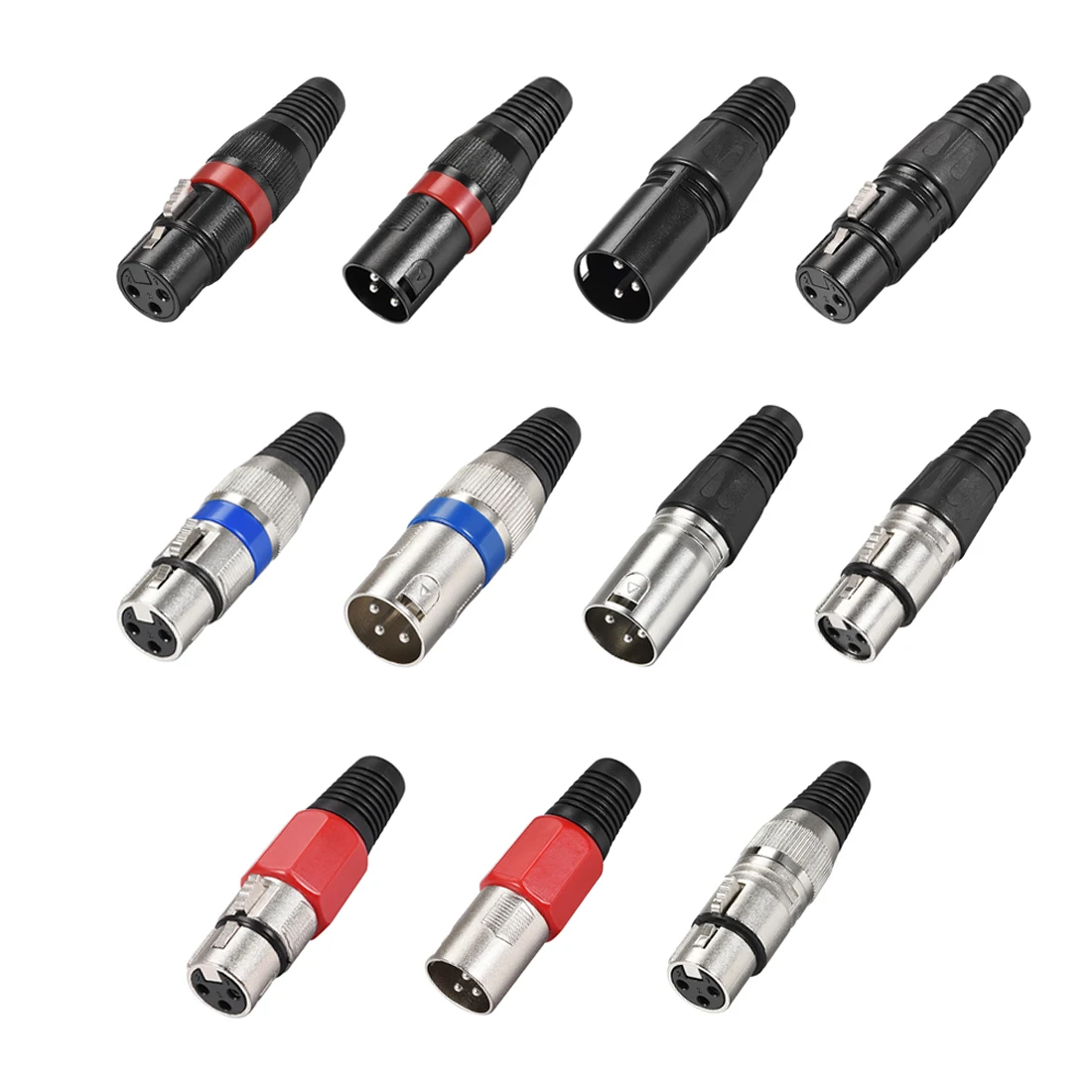 

uxcell 3pcs 3-Pin XLR Connector Microphone Mic Cable Plug Adapter Connector Mic Audio Socket for Mixers Microphones Amplifer