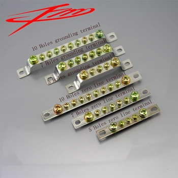

2Pcs 5HOLE 7HOLE 10HOLE copper strip row terminal copper bar power distribution box terminal ground line ground terminal