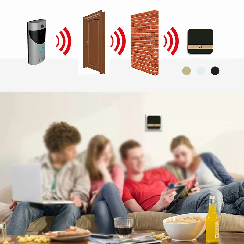 1 шт. беспроводной умный WiFi дверной звонок ИК Видео визуальная камера домофон домашний сигнал защиты Новое поступление, горячая распродажа