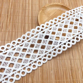 

Geometric Lace Milk Silk Clothing Accessories Bilateral Width 5.3CM Circle Hollow Home Soft Decoration Wedding Dress