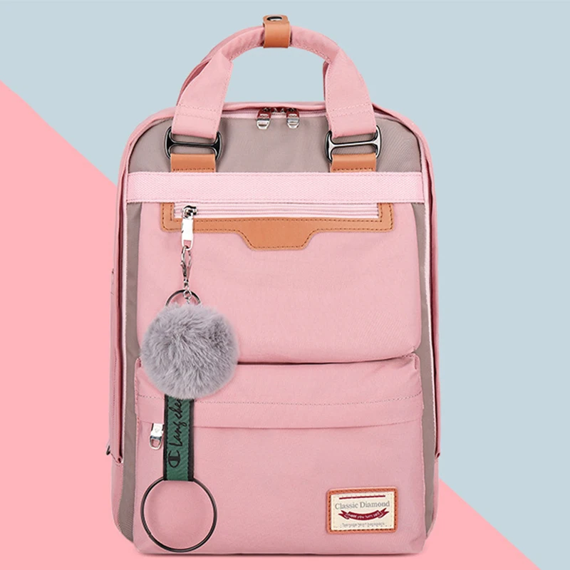 Модный рюкзак с системой анти-вор, путешествий и отдыха, Водонепроницаемый рюкзак Для женщин большой Ёмкость рюкзак для ноутбука, студенческий Студенческая школьная сумка для девочек - Цвет: Розовый