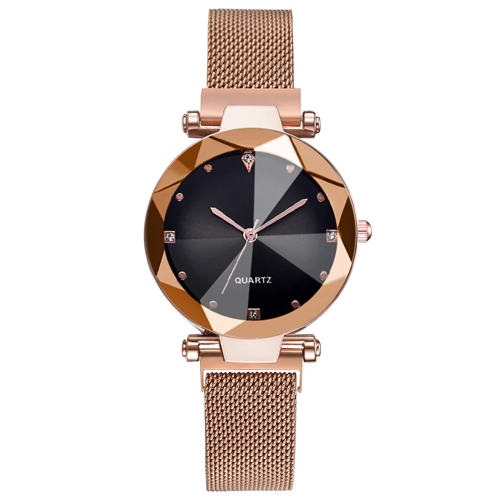 

Shaking Voice Network Red Celebrity Style Man-made Diamond ci tie dai Watch Lazy Mesh Belt Suction Iron WOMEN'S Quartz Watch