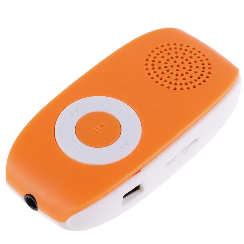 MP3 музыкальный медиа детский аудио музыкальный плеер клип USB mp3-плеер Поддержка SD TF карта 32 Гб спортивный музыкальный медиа встроенный динамик - Цвет: Оранжевый