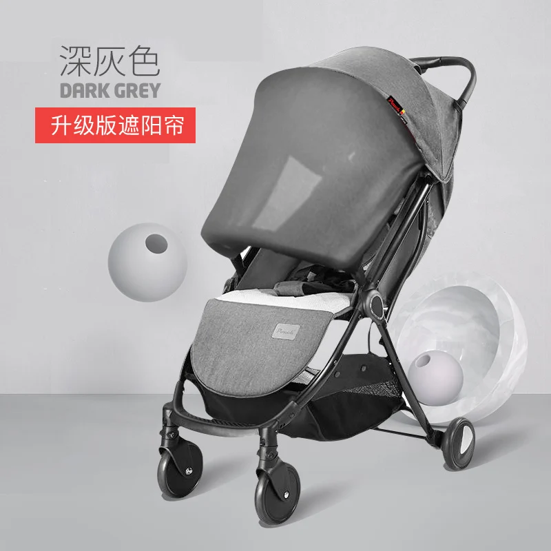 Dark Grey Сумка для маленьких детей легкая коляска для малыша с дождевой маской UPU50+ материал коляски - Цвет: Dark Grey