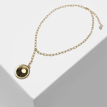 

Amorita boutique Retro simple circular pendant sweater chain necklace