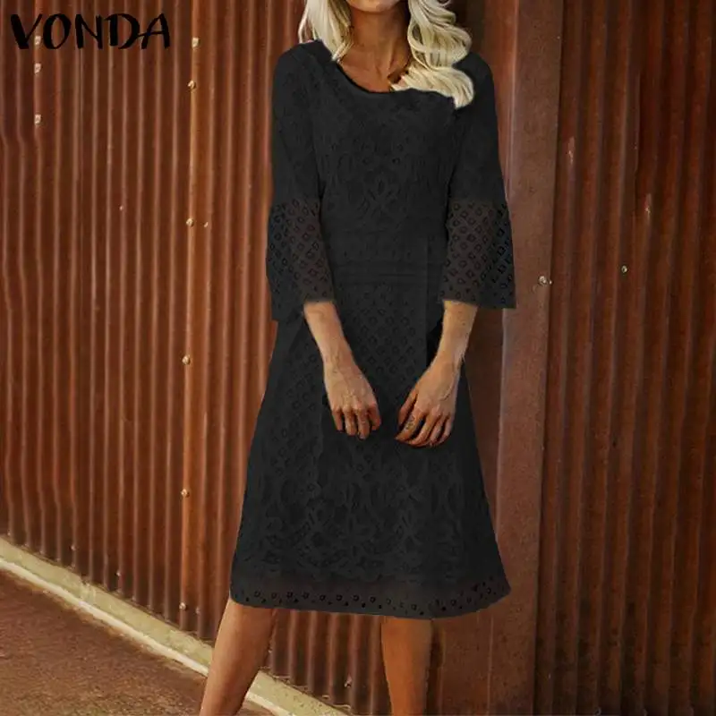 VONDA 3/4, сексуальное богемное платье для беременных с расклешенными рукавами, летний сарафан, женские повседневные свободные вечерние платья для беременных