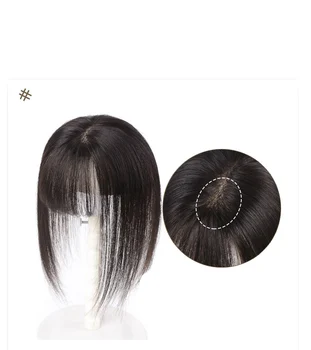 

TALANG Clip In Hair Bangs Mid part Fringe Hair Pieces Brazilian Straight Remy Hair Toupees Toppers For Hair Loss