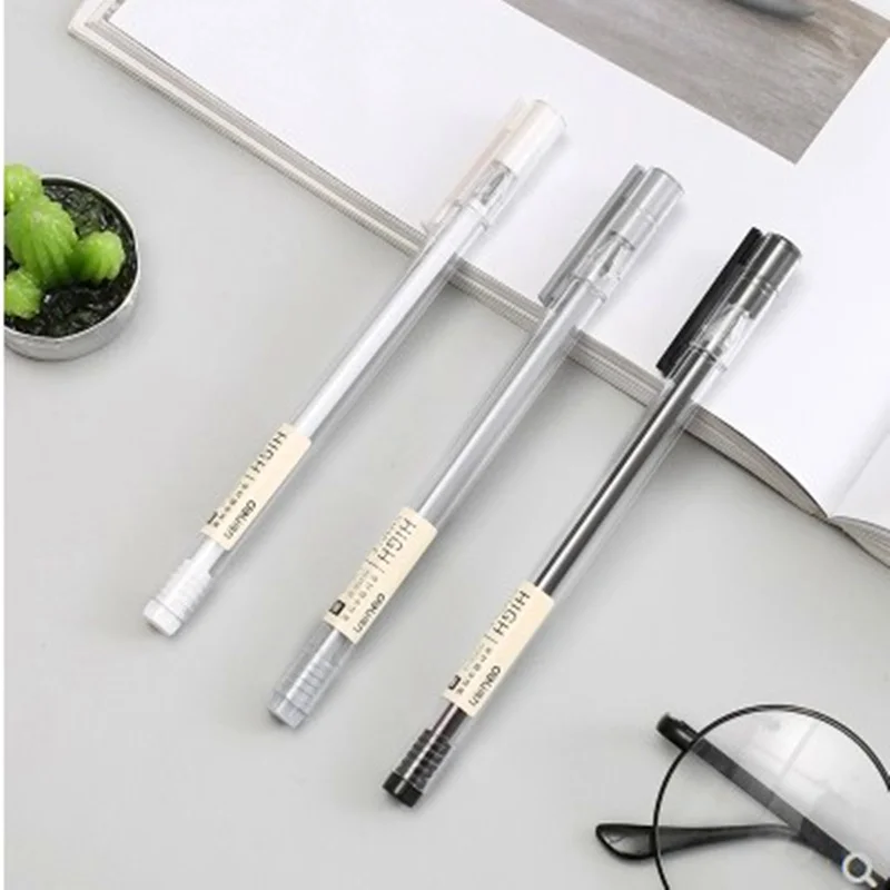 

2 pcs /Lot mirui new simple style pen gel pen 0.38 mm black ink needle head writing tools for student school and office supplies