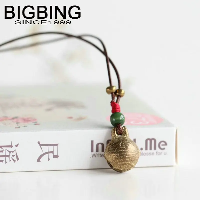

C013 BIGBING fashion jewelry Hand knitting Little bell ceramic pendant necklace wholesale jewelry high quality nickel free