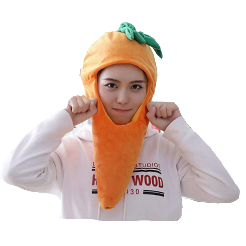 Carrot Photo Props Hood Hat Plush Toy Birthday Stuffed Cap Gift newborn photography props baby green knitting outfit hat carrots set big carrot pillow fotografia studio shooting photo props
