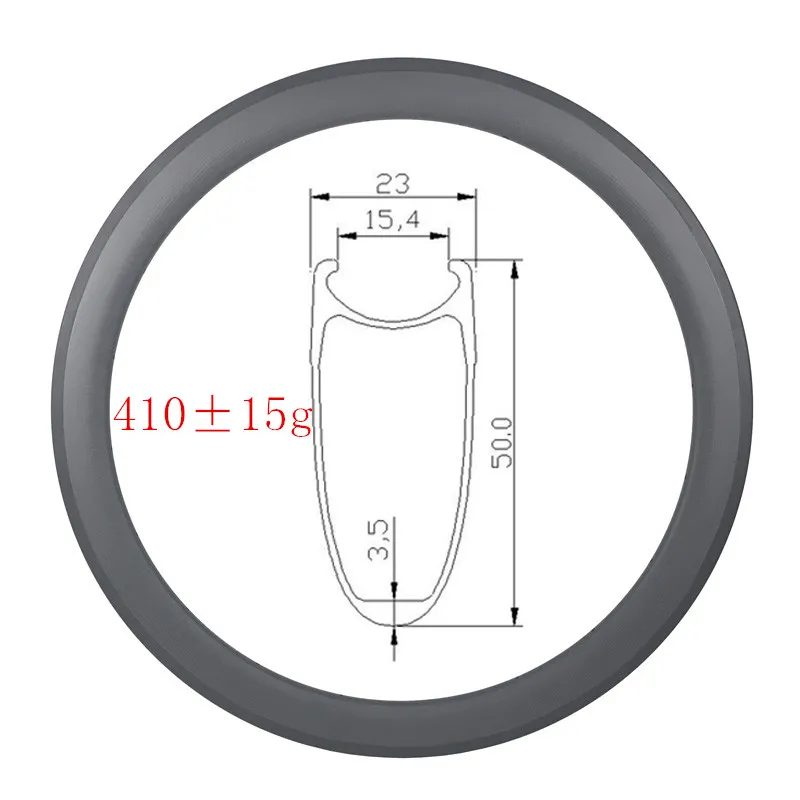 

SUPER LIGHT 700c 50mm x 23mm 410g Clincher UD Matte surface V brake road bike carbon rim 18Holes 20Holes 24Holes 28Holes 32Holes