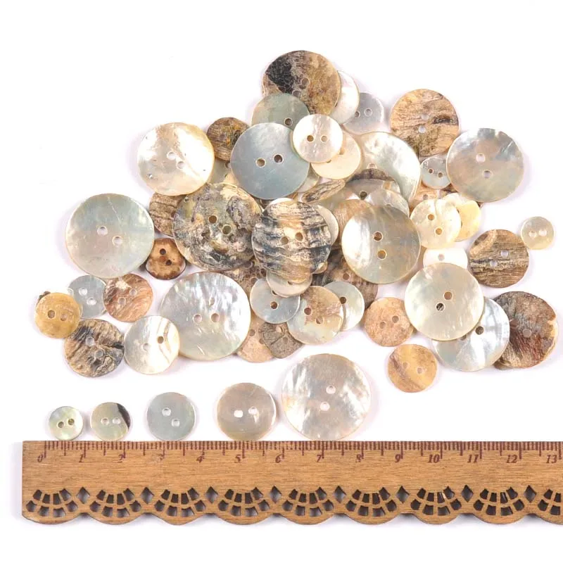 50pcs/lot Natural Shell Buttons Color Mother of Pearl Round 2 Hole Button garment Sewing Accessories DIY trs0399 images - 6