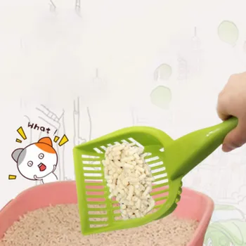 

Fashion Large Cat Litter Grid Shovel Green Thicken Pet Litter Cleaning Scoop Plastic Cat Dog Food Shovel in stock
