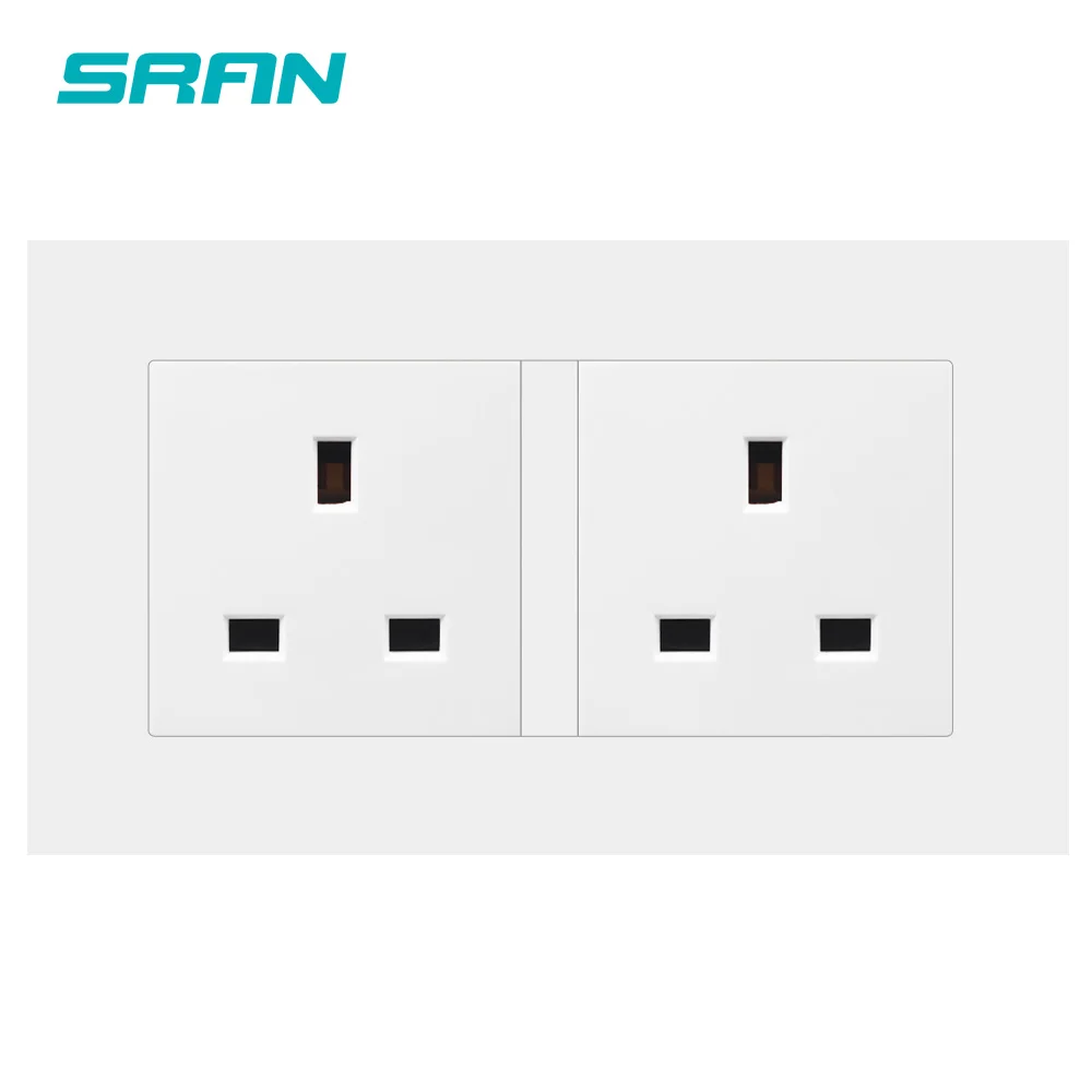 Настенная розетка SRAN uk дуплексная 13 а 250 В белая/черная/Золотая огнестойкая