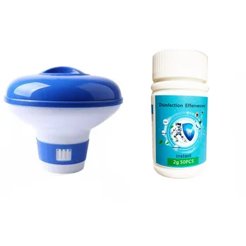 

Adjustable Effervescent Tablets Set With Dispenser Remove Stains Swimming Pool Home Hotel Instant Tub Clarifying Multifunction