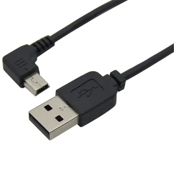 

2PCS Mini usb to USB 2.0 Cable Mini USB Type B Male Right Angled 90 Degree to USB 2.0 Male Data power Cable 0.3m Black