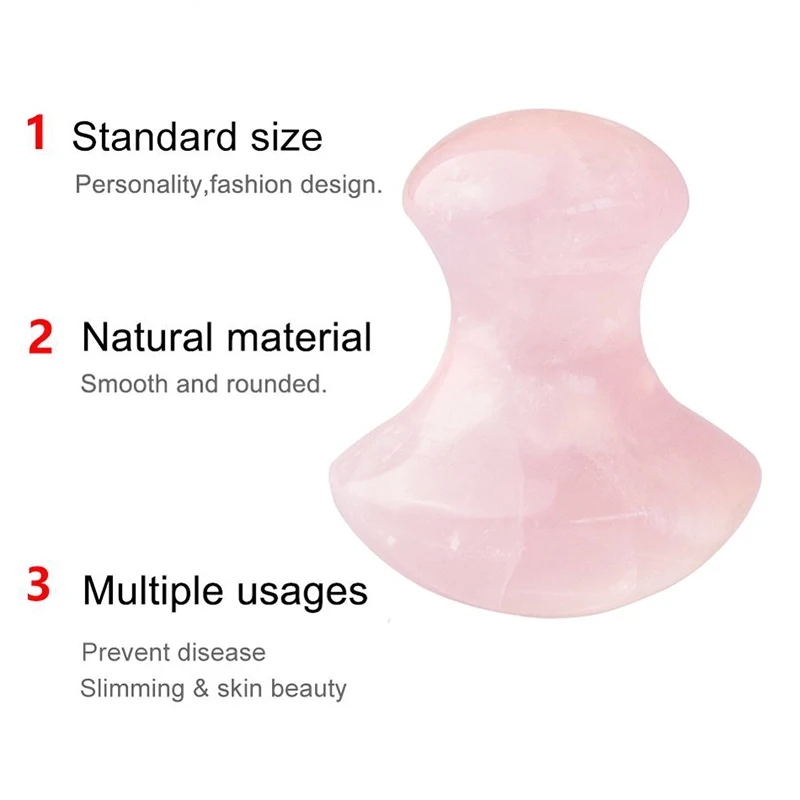 Natural Quartz Mushroom Shape Facial Back Foot Acupuncture Massage Scraper SPA Therapy Jade Board Face Massager Gua Sha Tool