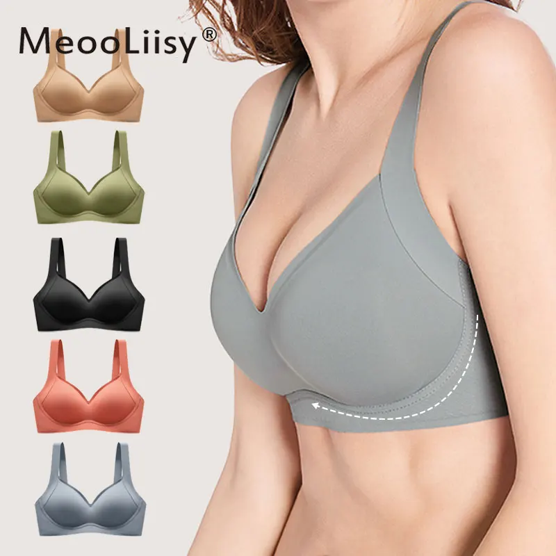 

MeooLiisy Seamless Bras for Women Padded Push Up Underwear Soft No Wire Brassiere Sexi Lingeri S to XL