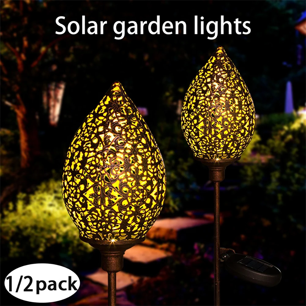 Solar Garden Lawn Light Ground 1/2Pcs Iron Landscape Decoration Lights Mpow Powered Lamp for Outdoor Patio Yard | Лампы и освещение
