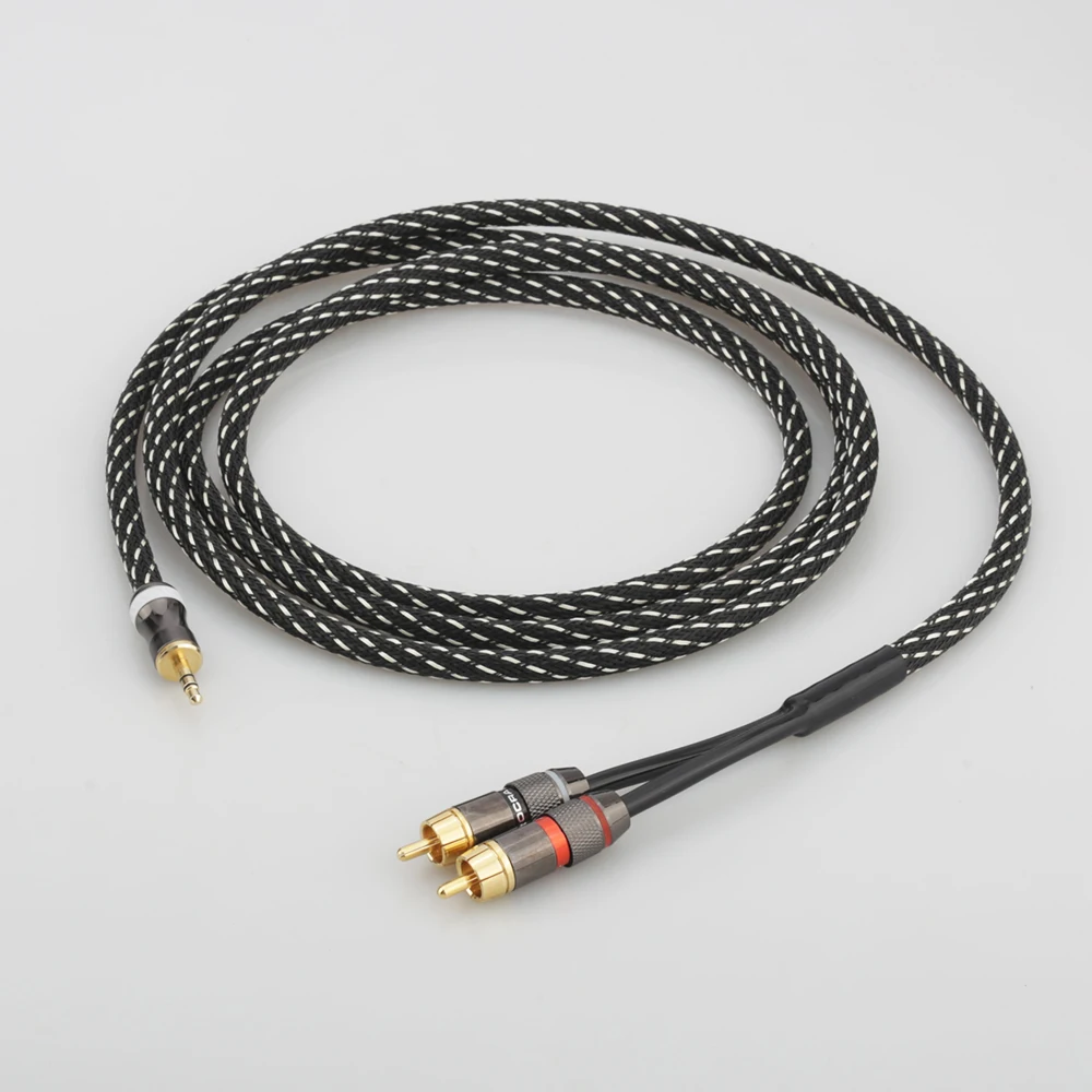 Audiocrast 3 5mm to RCA Cable 2 Male RCA to AUX Cable 99 99 4N OFC 1 8 to RCA Stereo Cable Audiophiles Headphone RCA Cable