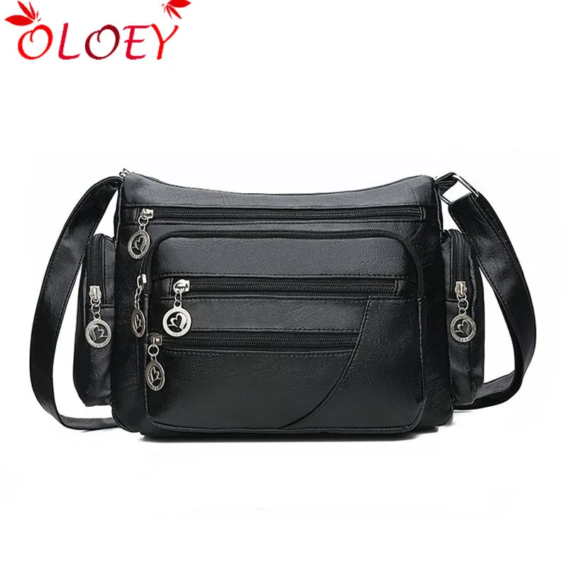 

2019 Fashion Ladies Shoulder Bag PU Leather Soft Bag Solid Color Zipper Hobos Luxury Handbags Women Crossbody Bags For Designer