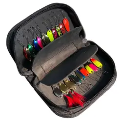 Fishing Lure Fishing Spoon Lure Sequin Fishing Accessories + Portable Double-sided Hard Shell Carry Bag  Accessories r45