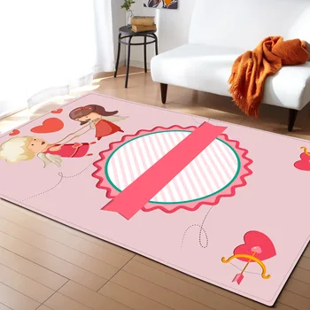 

Valentine's Day Carpet Love Theme Doormat Weeding large Rug soft pink baby Carpet Living room bedroom home Decorative Floor Mat