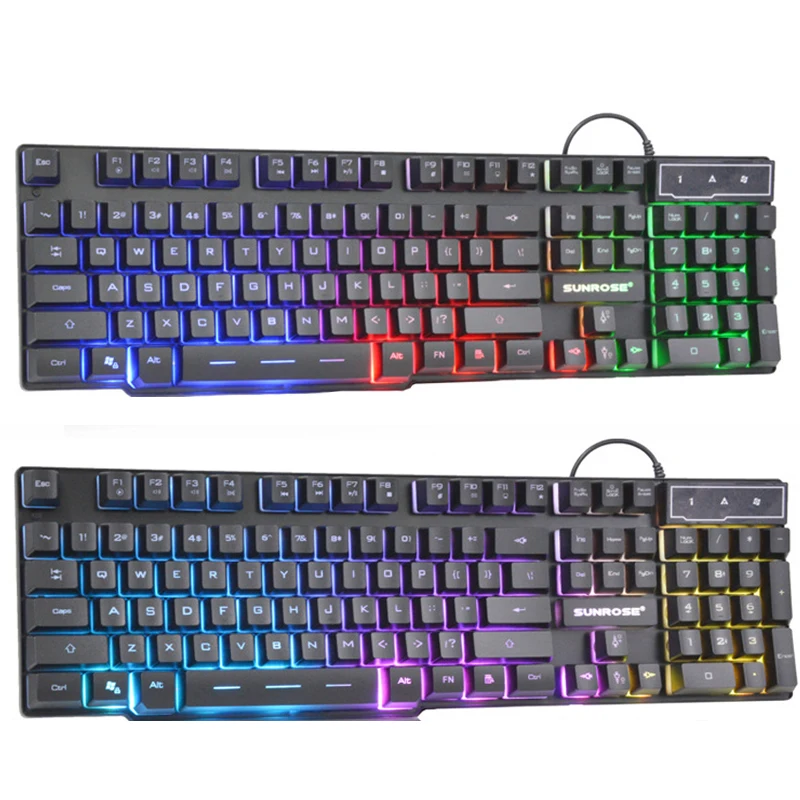 Russian Keyboard Wired Gaming Keyboard 104 Keys Backlit LED Keyboards USB Waterproof Mechanical Feel Gamer Keyboard For Laptop