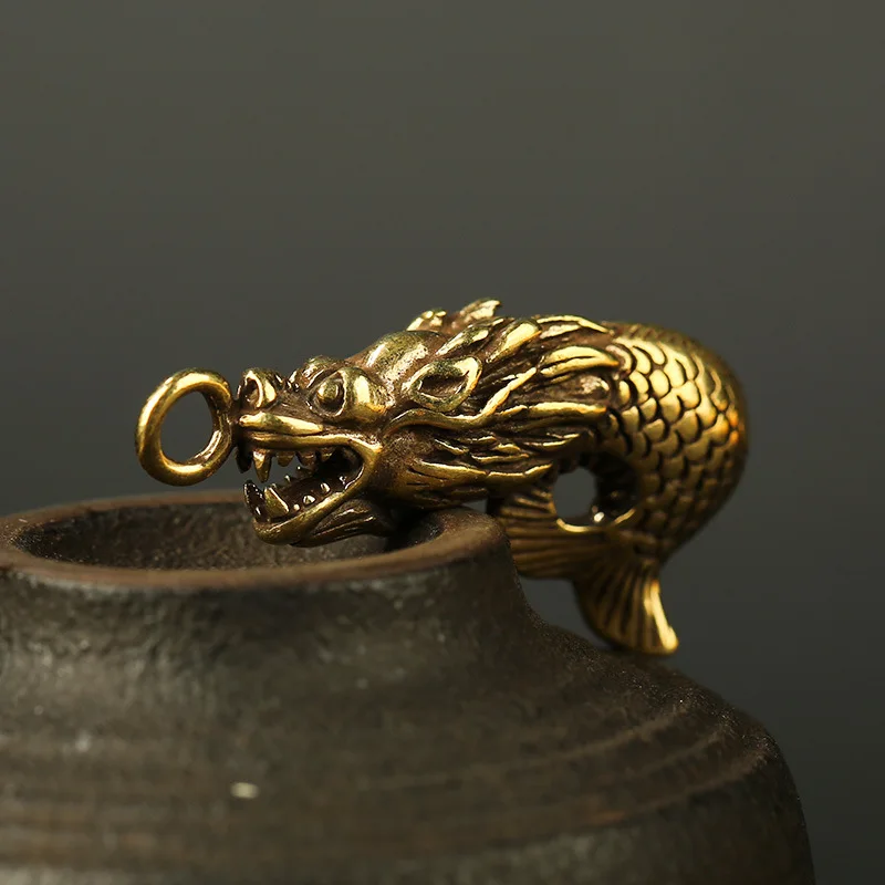 dragon fish pendant brass (1)