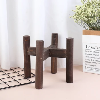 

1PC Flower Pot Rack Standing Bonsai Display Plant Stand Shelf Wood Planter Tray