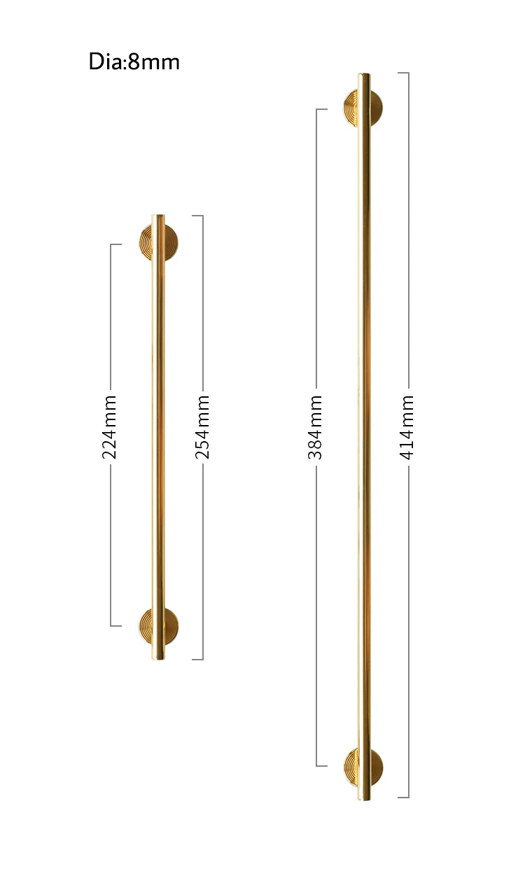 nordic polido ouro latão maciço botão barra alças mais longo gaveta puxa armário de cozinha alças de móveis