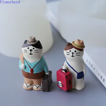 

3d Silicone Cute Cat Mold Creative Cat Car Air Outlet Aromatherapy Plaster DIY Handmade Mold Fondant Tool Cake Decor Candle Mold