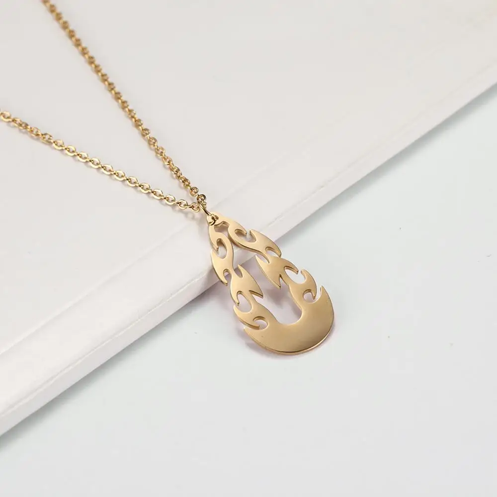 My shape серебряное кольцо Тотем огня 316L ожерелье из нержавеющей стали древнее серебро/черный/золото ожерелье s Женщины/мужчины кулон колье ювелирные изделия подарок