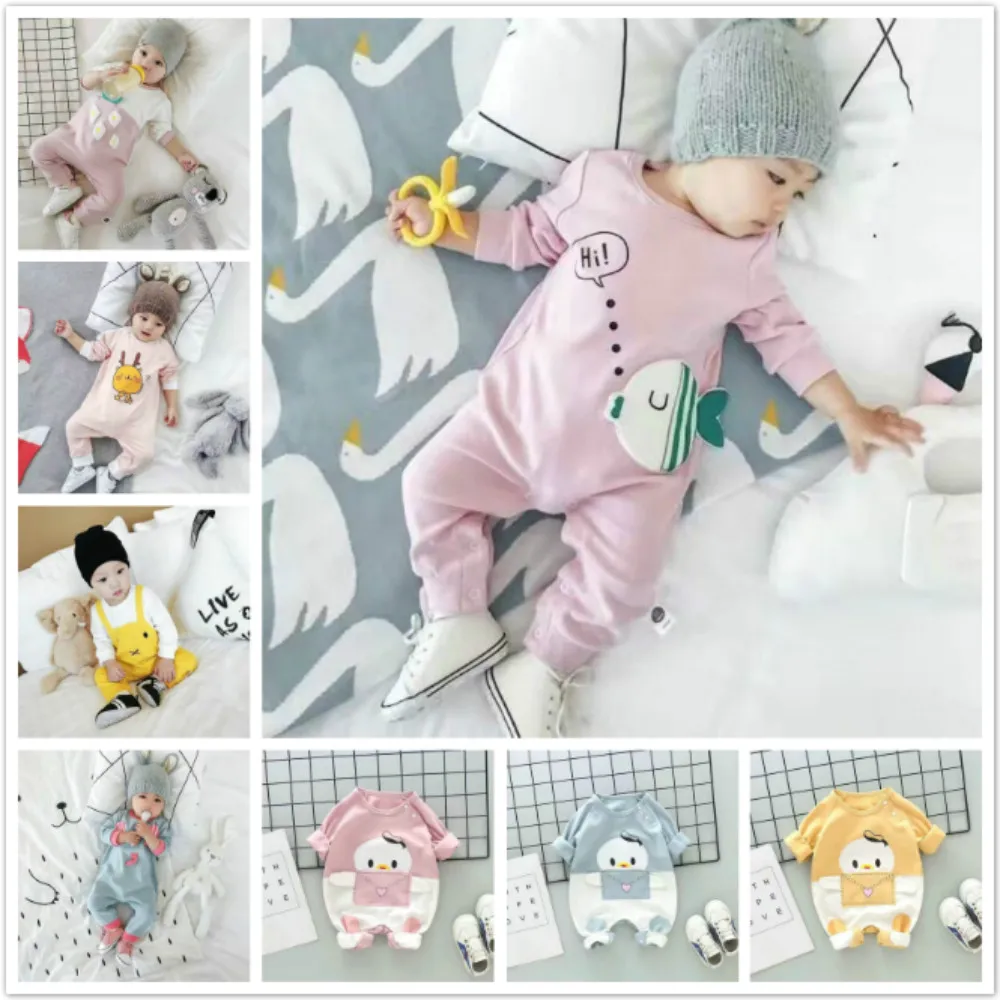 

Baby Boys Girls Romper Cotton Long Sleeve Top Clothes Set Newborn Jumpsuit Autumn Children Pajamas Cartoon Casual Kids Outfits
